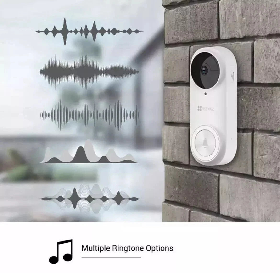 EZVIZ DB2 Pro 5MP Wi-Fi Battery Powered Video Doorbell with AI Detection White