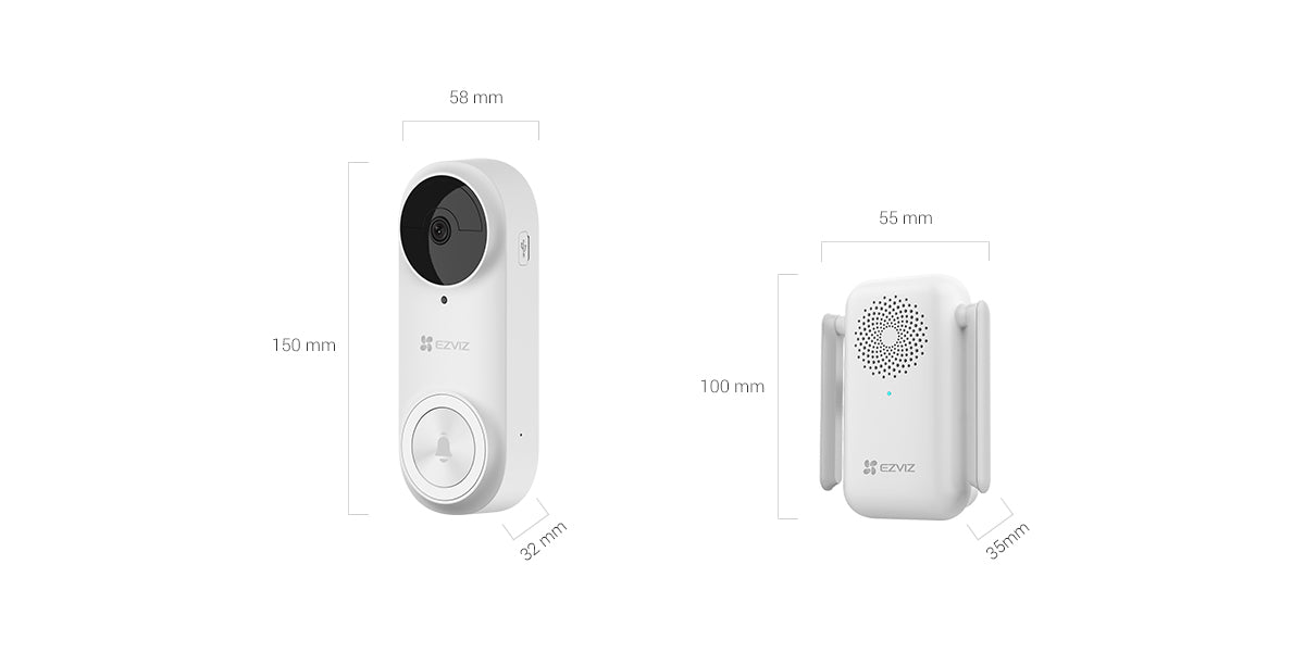 EZVIZ 2K Wireless Video Doorbell And Chime PIR Sensor