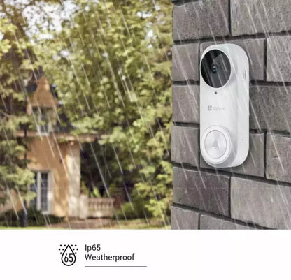 EZVIZ DB2 Pro 5MP Wi-Fi Battery Powered Video Doorbell with AI Detection White
