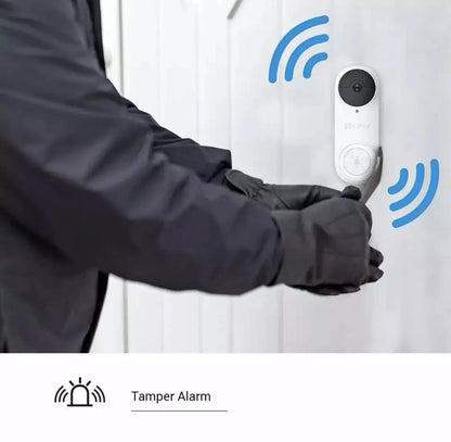 EZVIZ DB2 Pro 5MP Wi-Fi Battery Powered Video Doorbell with AI Detection White