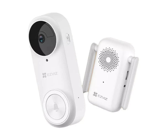 EZVIZ DB2 Pro 5MP Wi-Fi Battery Powered Video Doorbell with AI Detection White